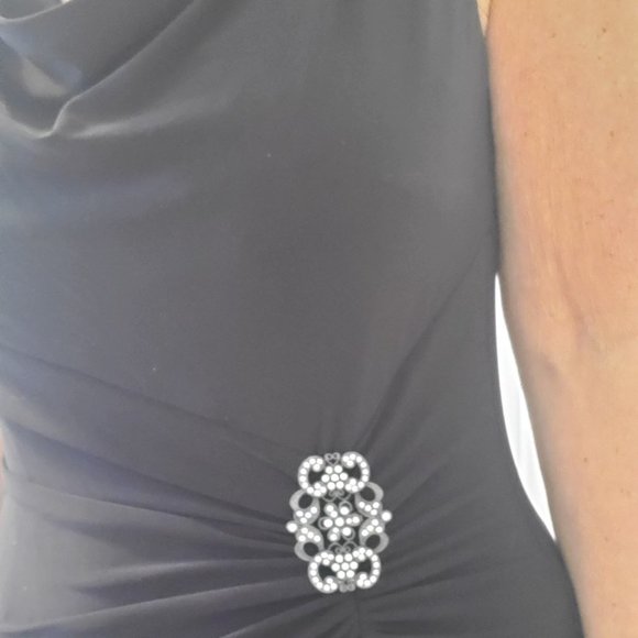 Black with Rhinestone Accent Dress - Picture 2 of 12